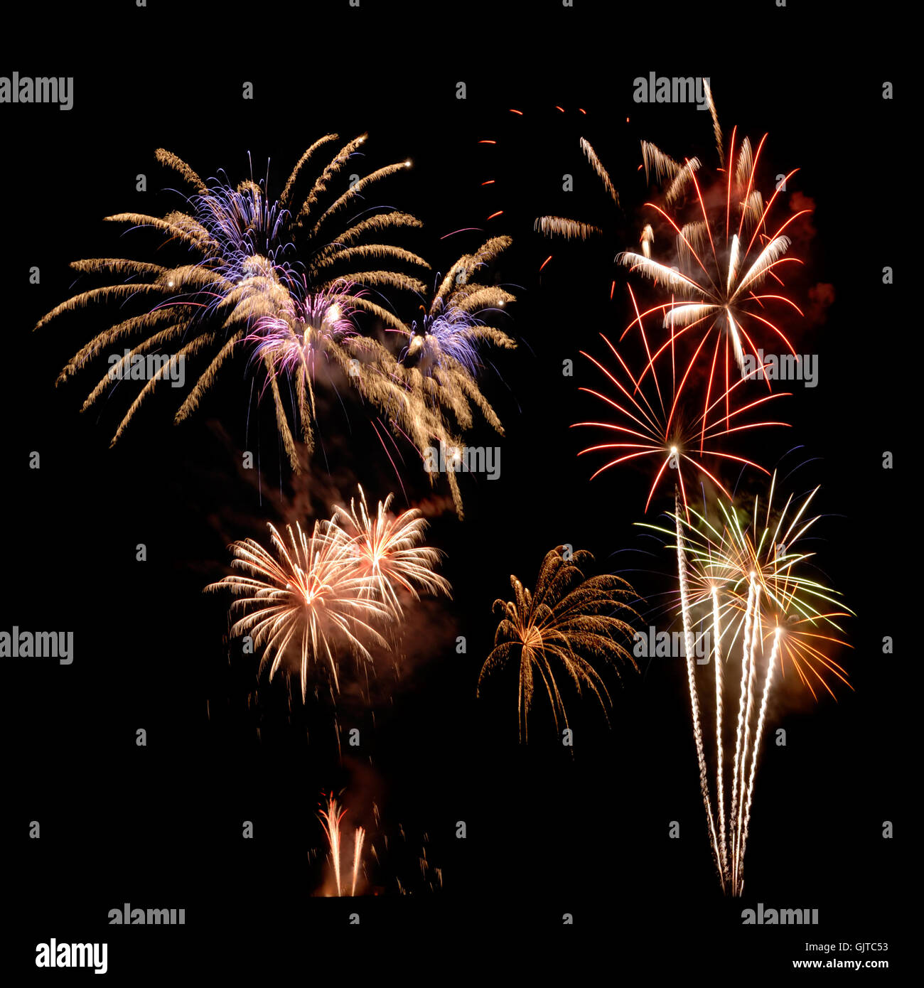 colorful fireworks Stock Photo