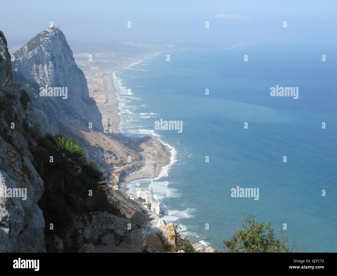 rock gibraltar water Stock Photo Alamy