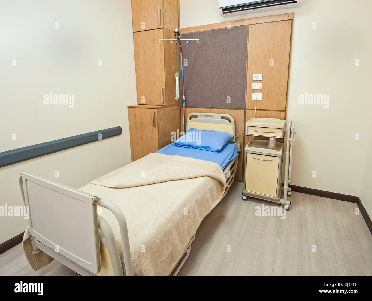 Interior design of a private ward room in hospital medical clinic center Stock Photo