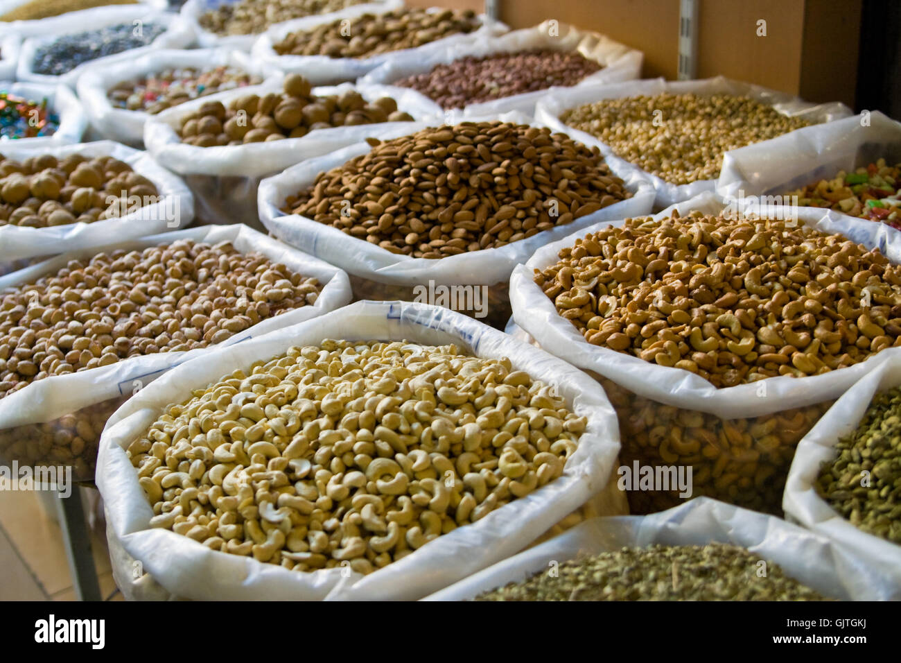 bazaar nut market stall Stock Photo Alamy