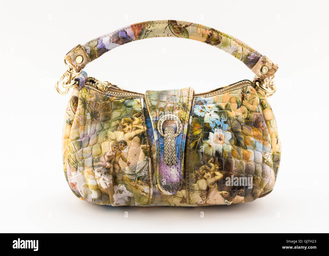 SMALL CANVAS CLUTCH ADORNED IN ANTIQUITY