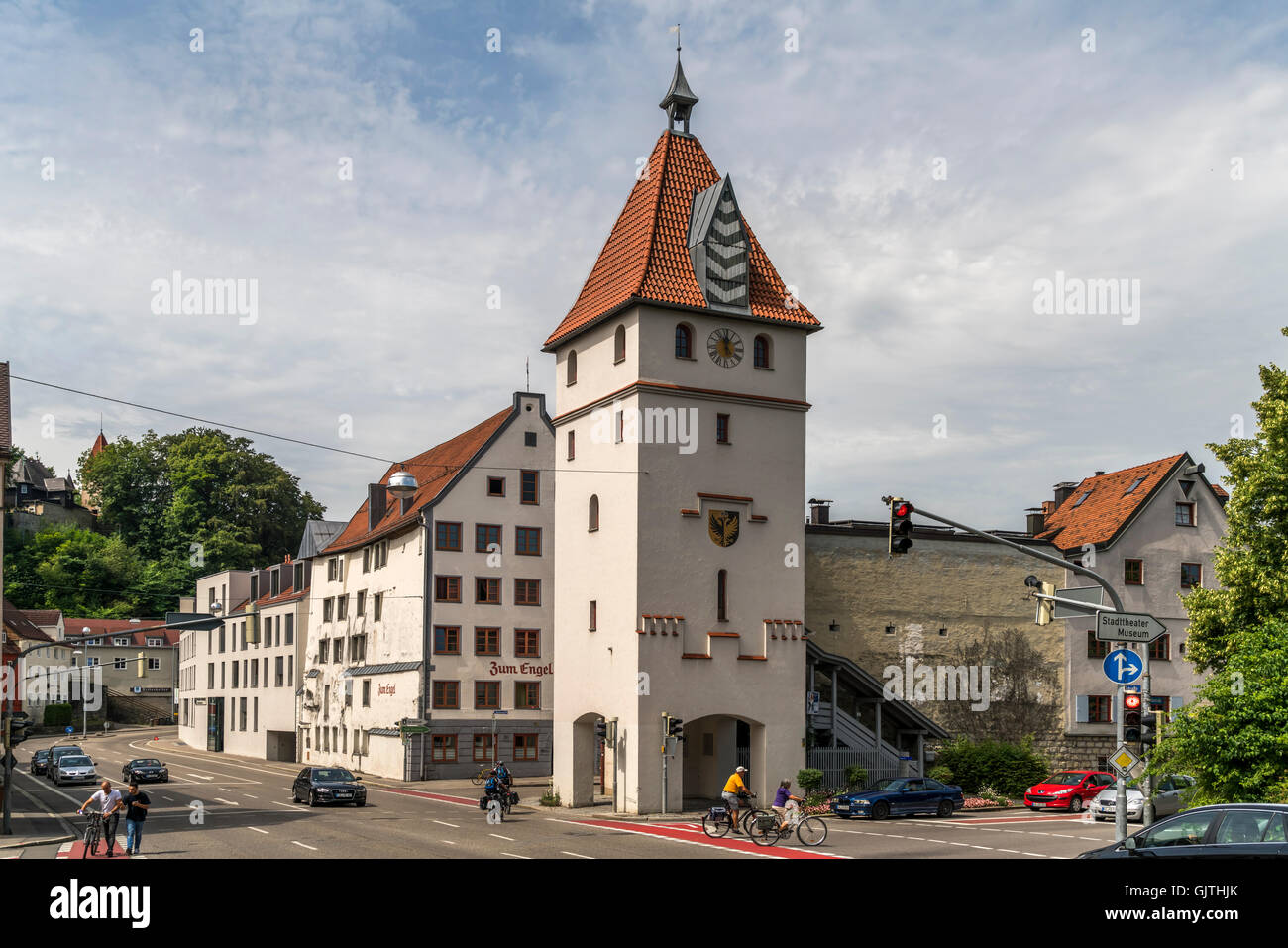 tower and gate Illertor in Kempten, Allgäu, Bavaria, Germany Stock Photo