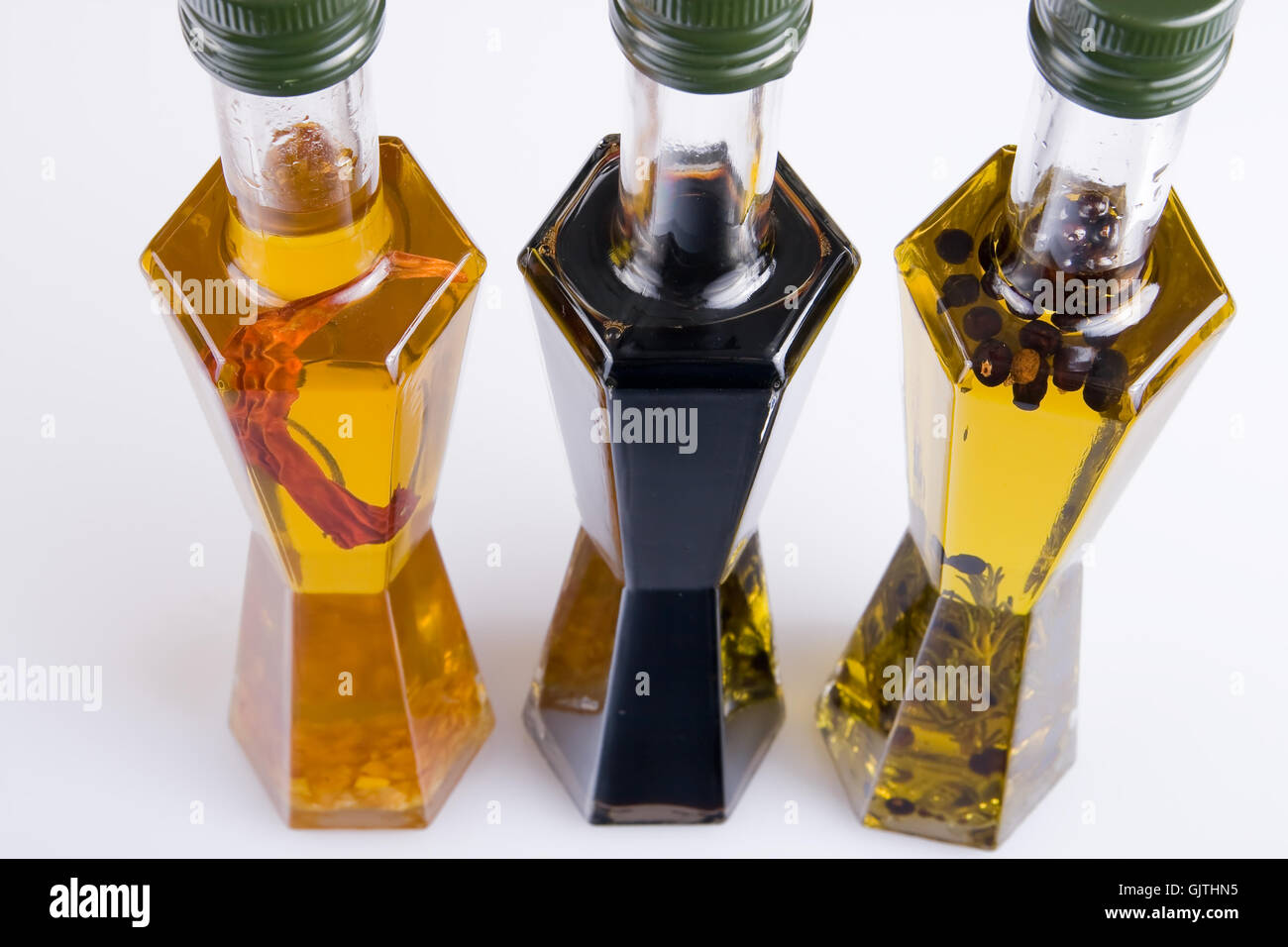 bottles with dressing Stock Photo Alamy