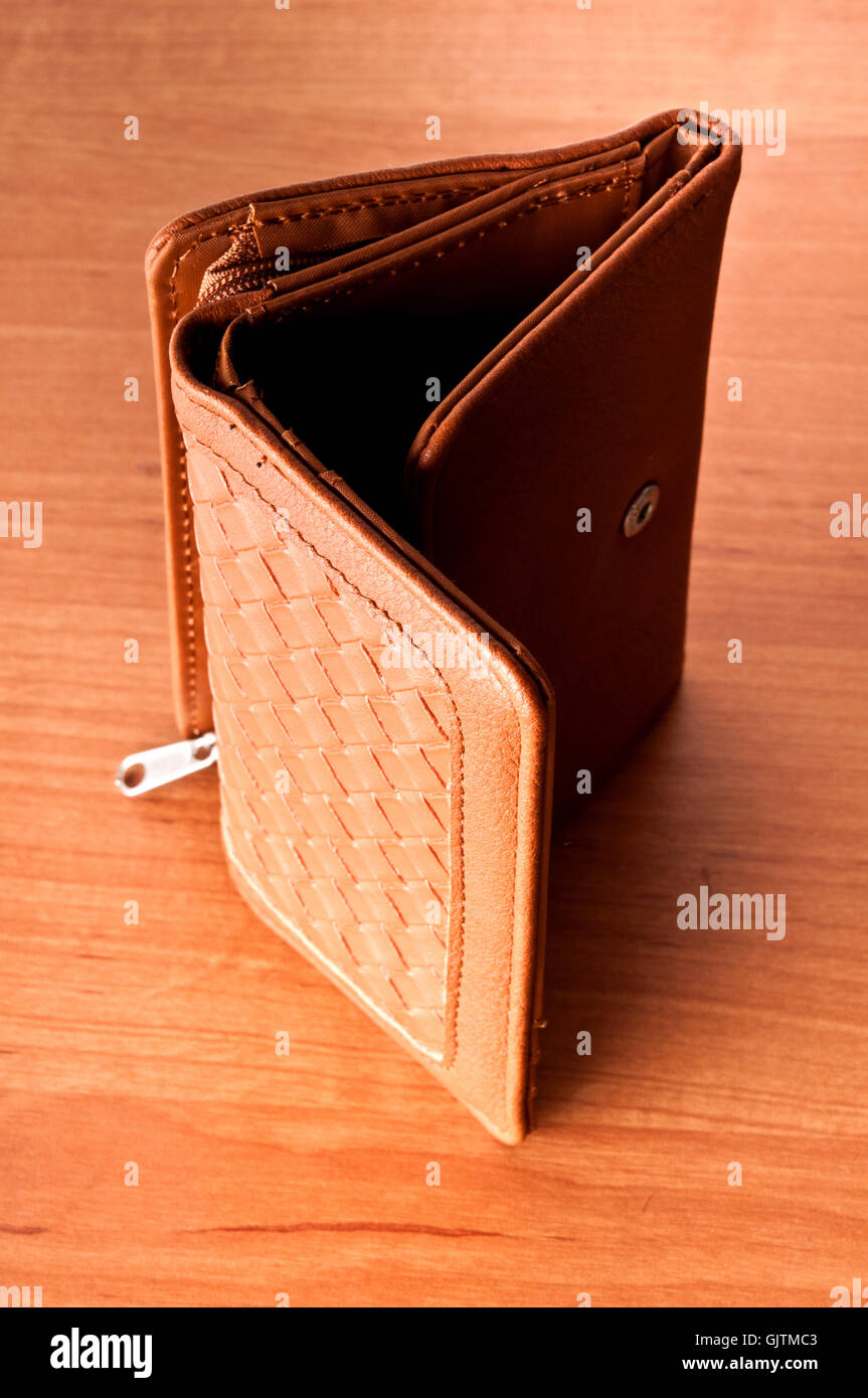 leather wallet Stock Photo