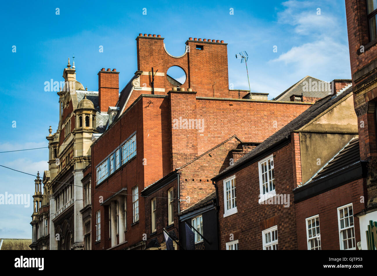 Chimneys Above Belvoir Street, Leicester, England, Uk Stock Photo