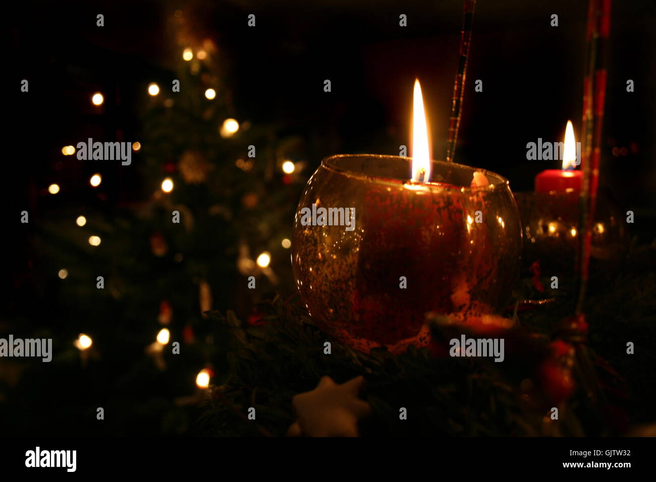 tree candle advent Stock Photo