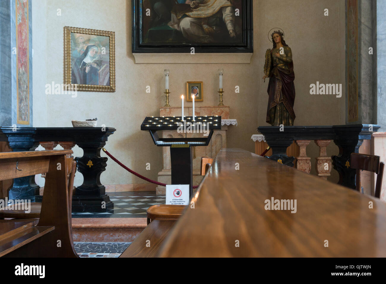 the interior of a catholic church in Italy Stock Photo - Alamy