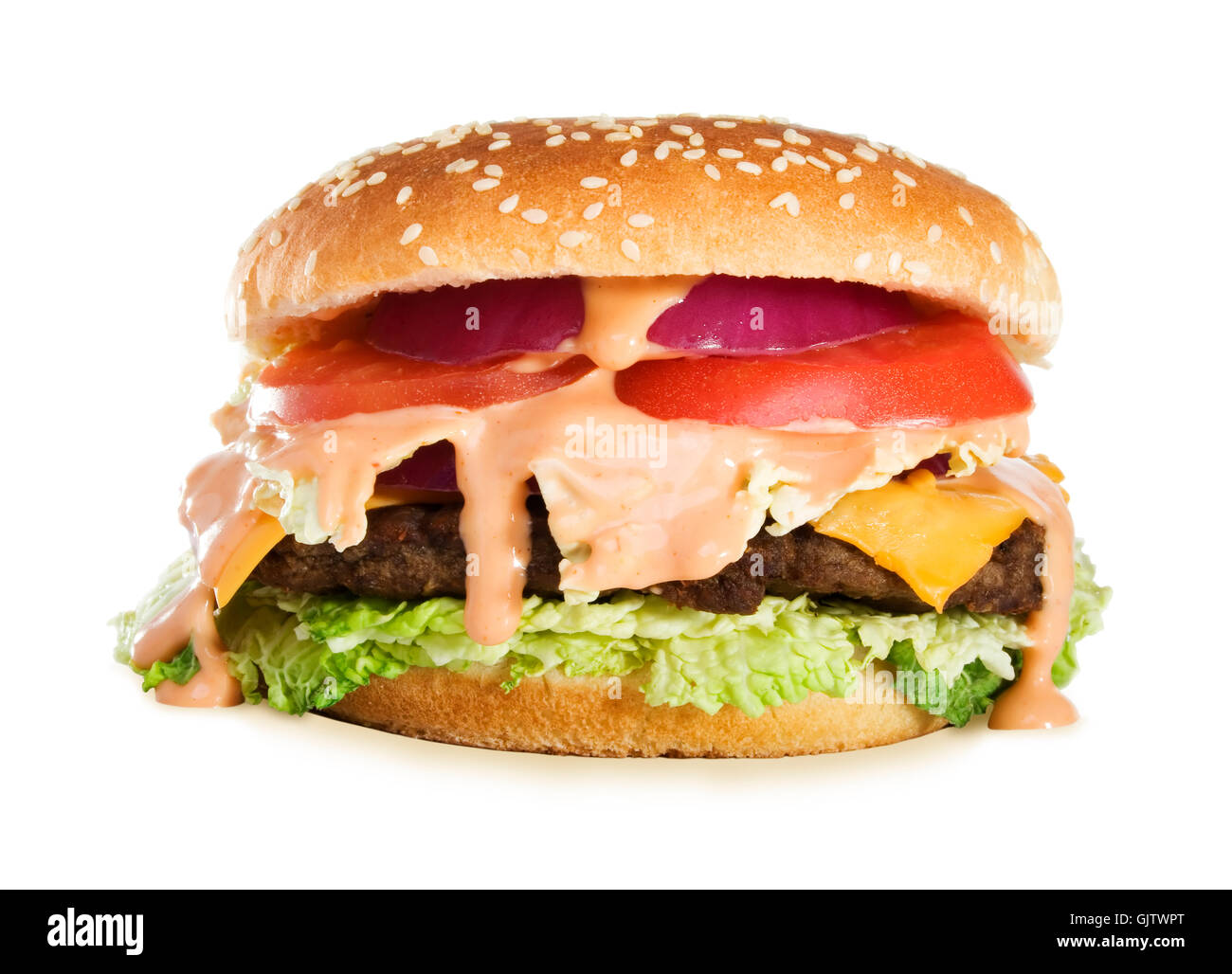 hamburger burger cheeseburger Stock Photo