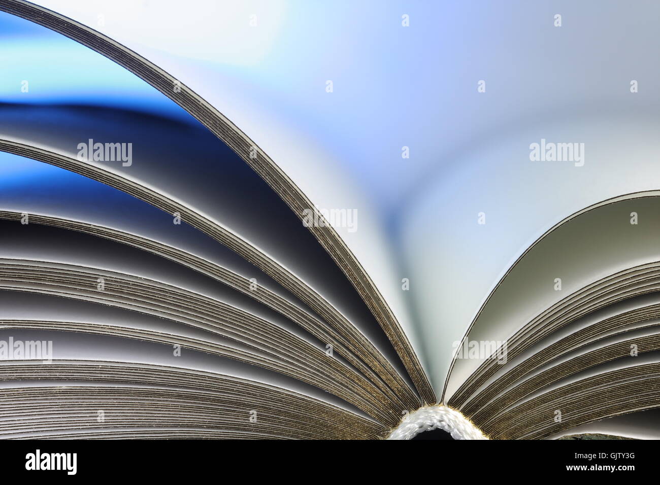 golden book pages pitched Stock Photo