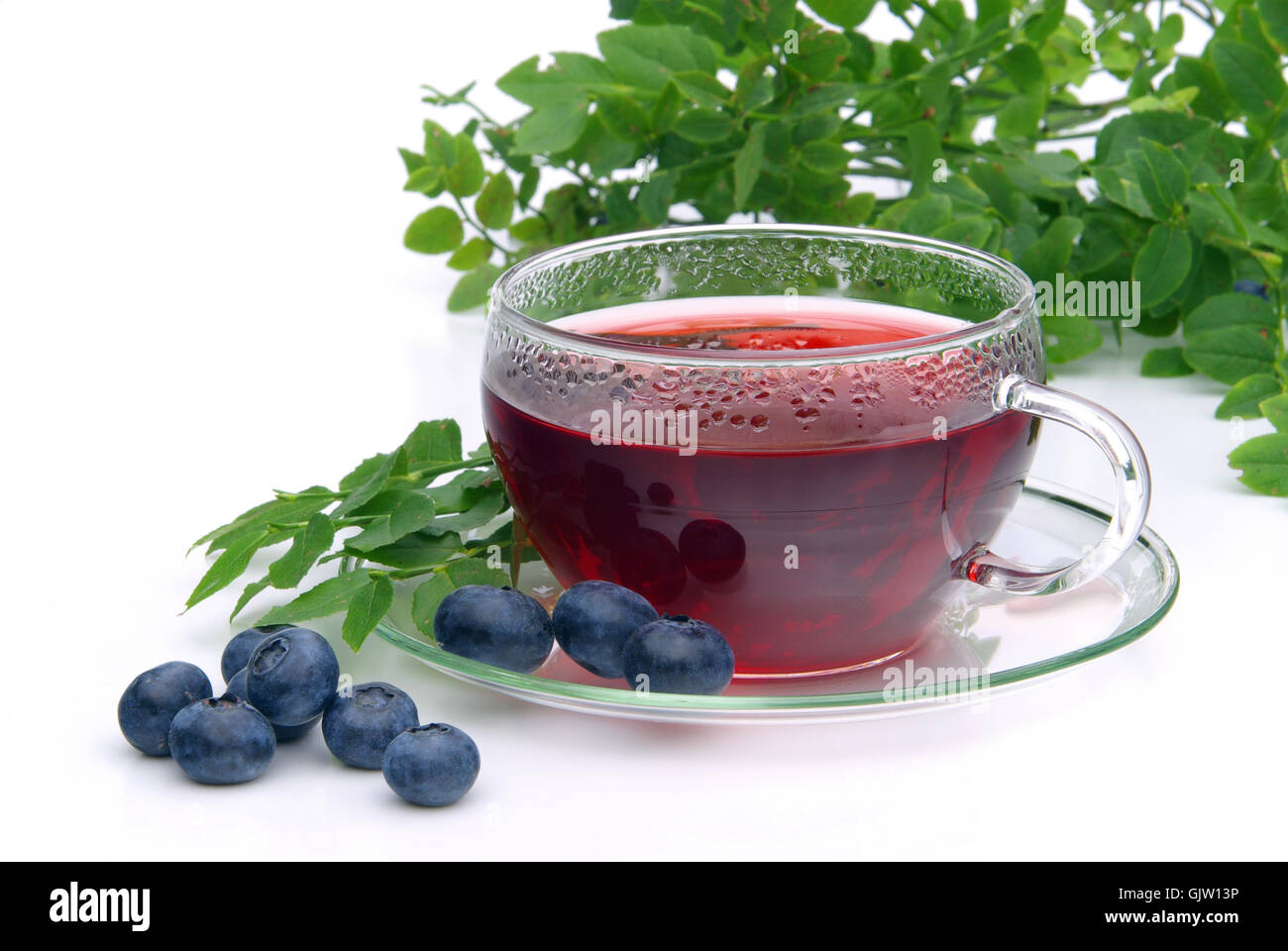 tea herb tea blueberry Stock Photo Alamy