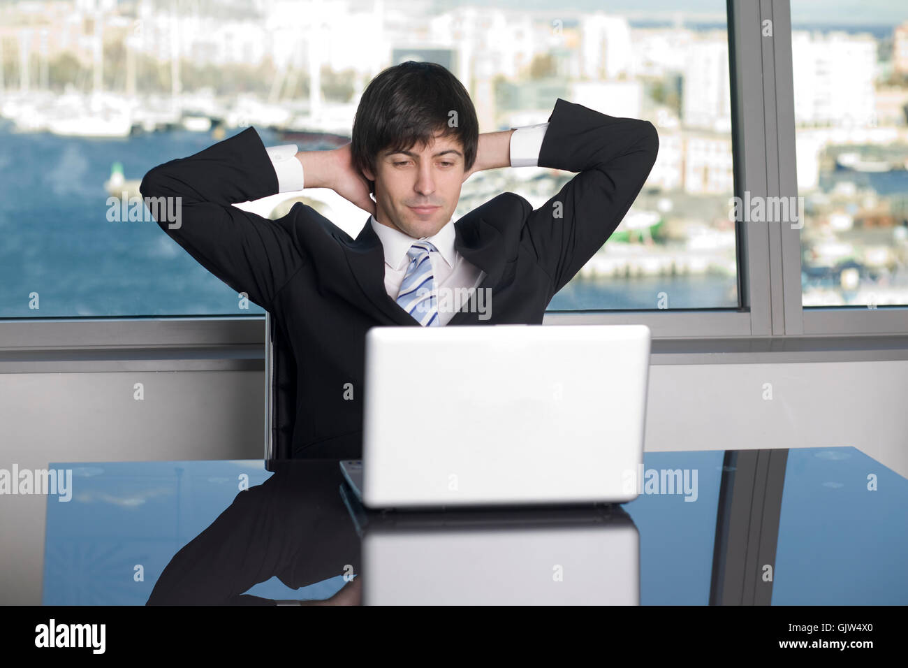 satisfied businessman Stock Photo