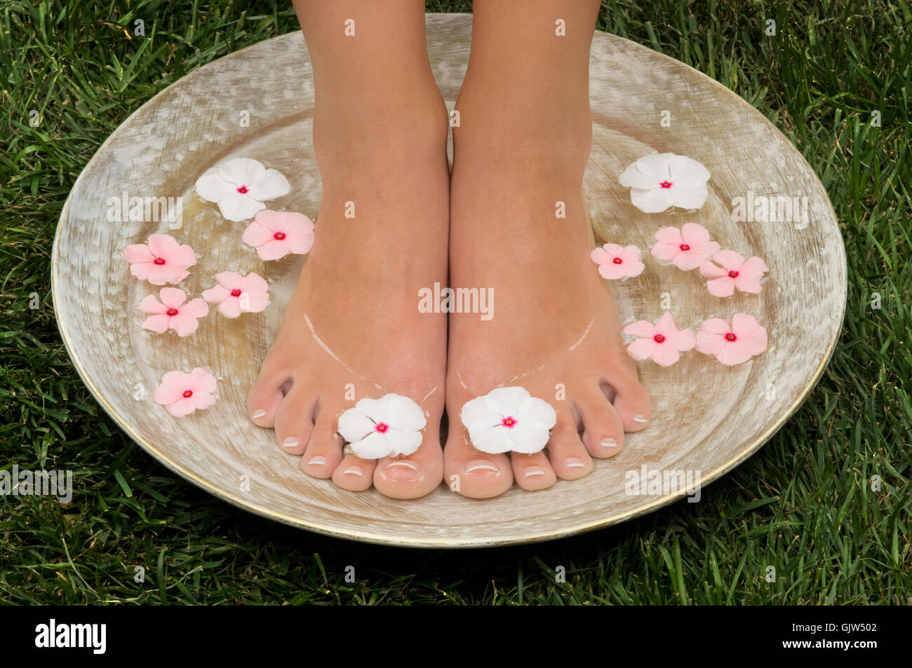 foot massage bathing resort Stock Photo