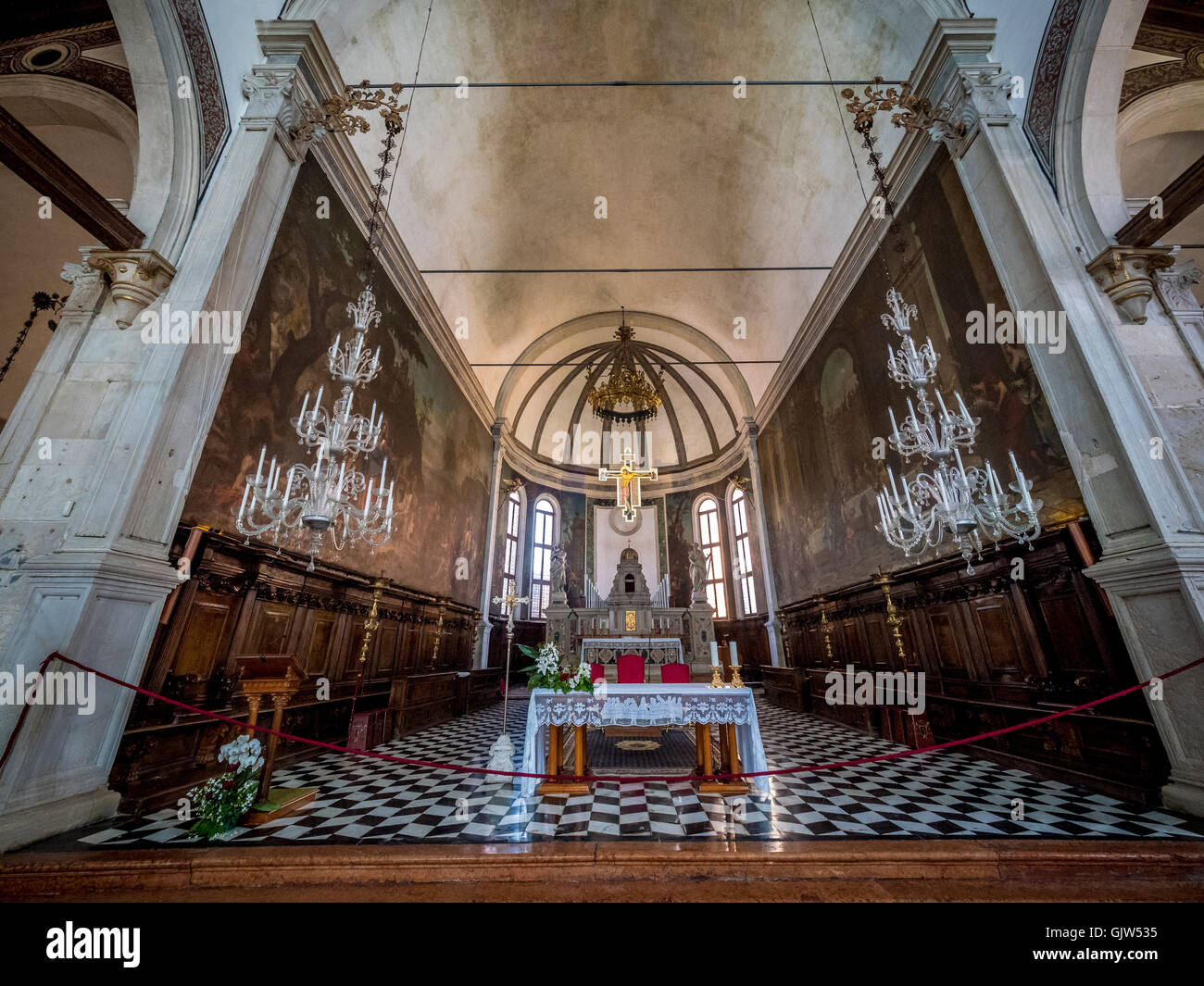 Interior of Chiesa di San Pietro Martire, Murano, Italy. Stock Photo