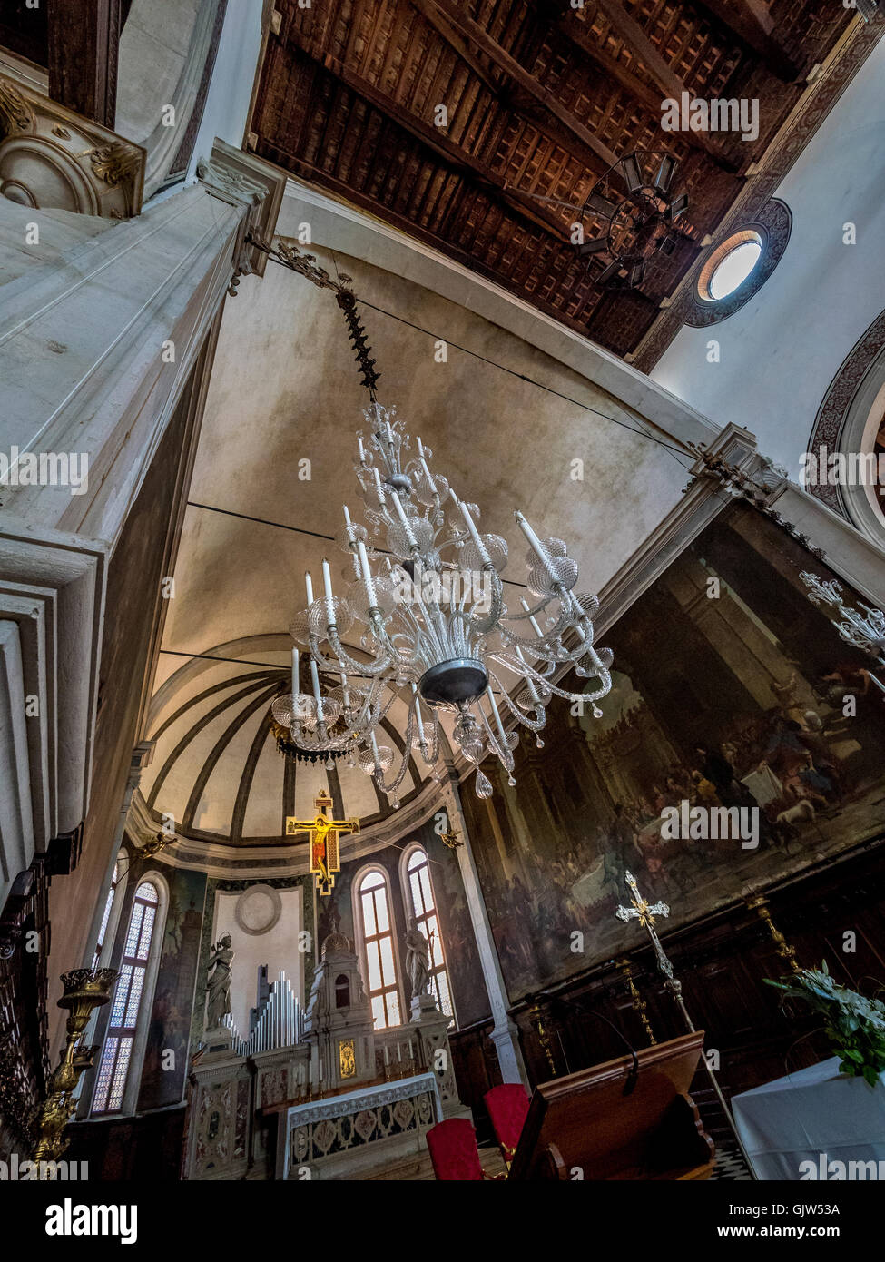 Interior of Chiesa di San Pietro Martire, Murano, Italy. Stock Photo