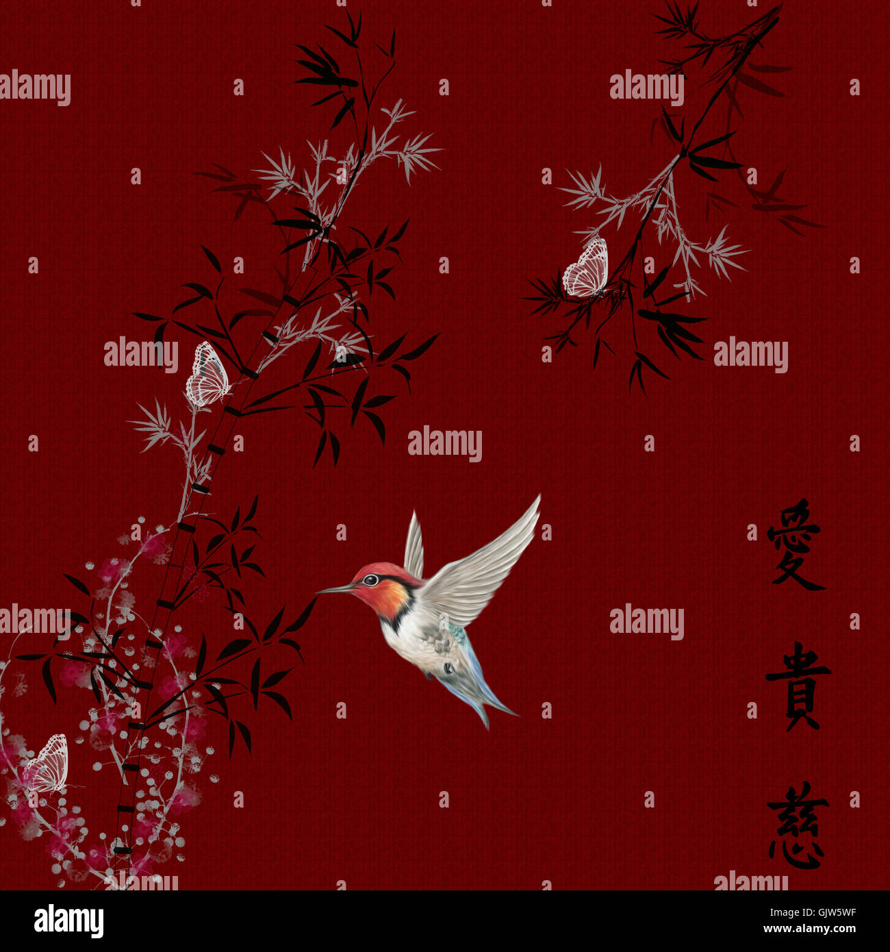 bamboo bamboo bird bird Stock Photo Alamy