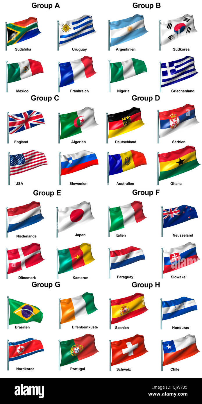 south africa flags groups Stock Photo