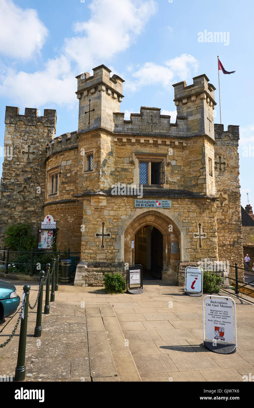 Old County Gaol Built In 1748 Now The Museum Market Hill Buckingham Buckinghamshire UK Stock Photo