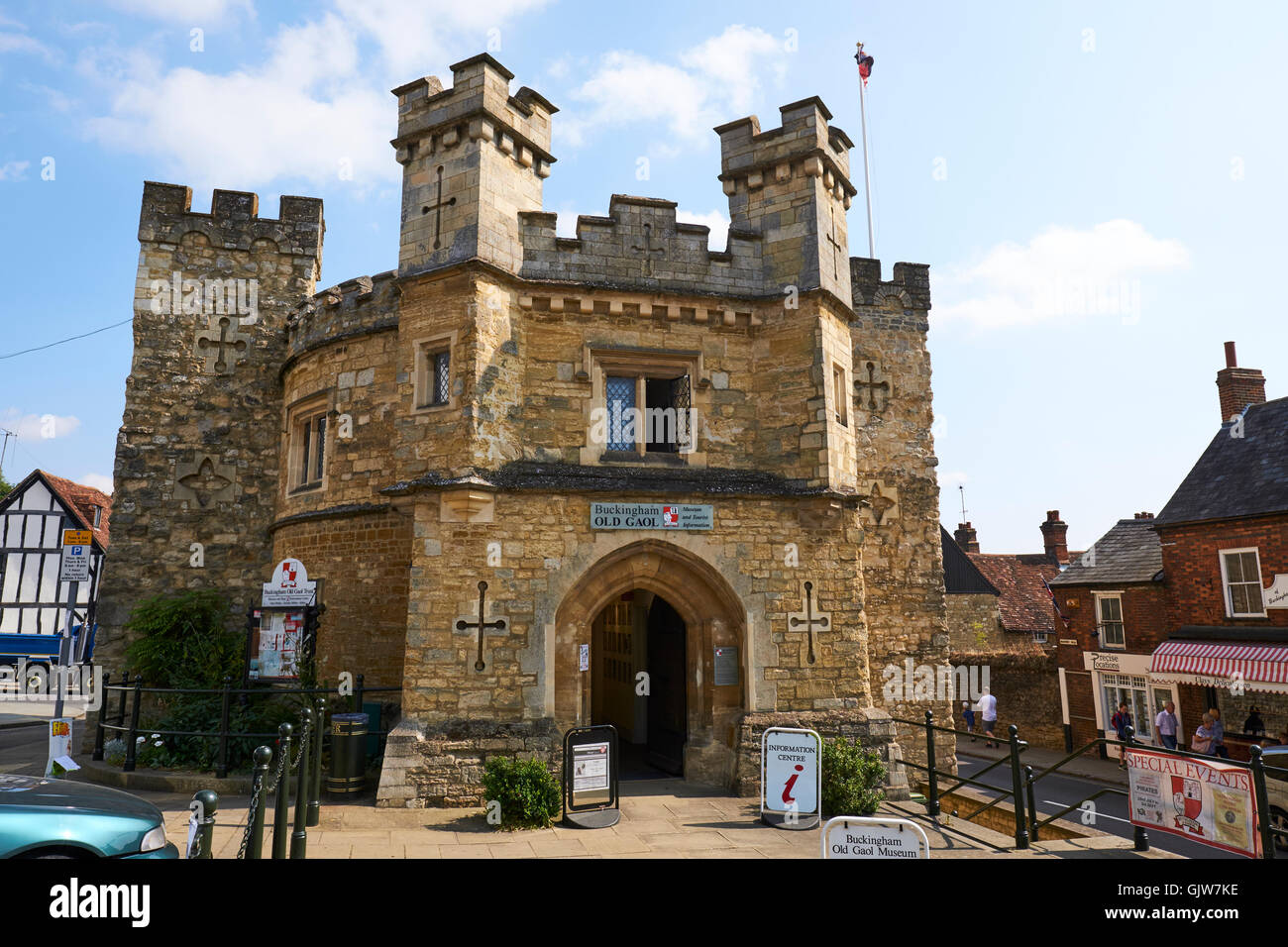 Old County Gaol Built In 1748 Now The Museum Market Hill Buckingham Buckinghamshire UK Stock Photo