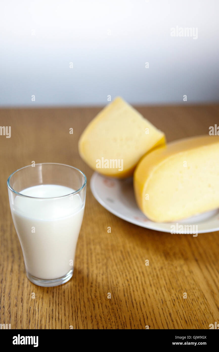 cheese and milk Stock Photo