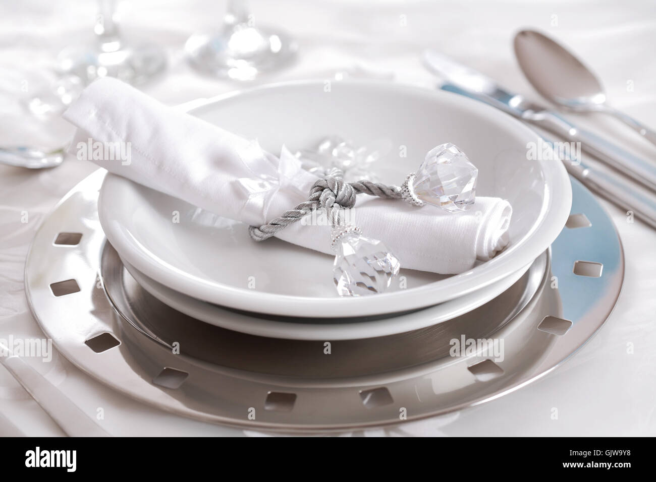 restaurant place setting Stock Photo