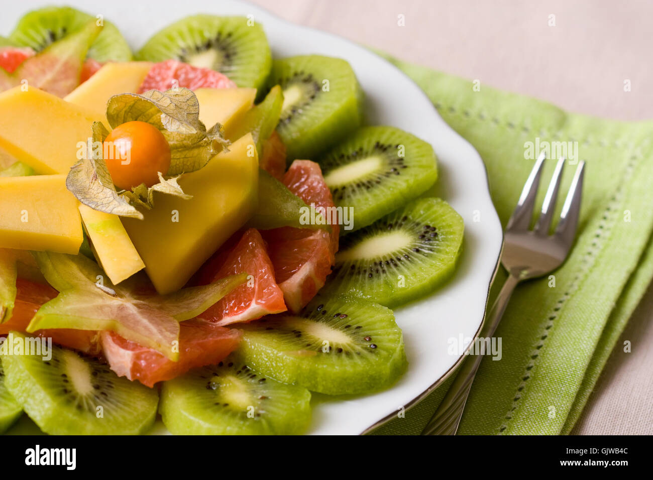 green fruit salad grapefruit Stock Photo