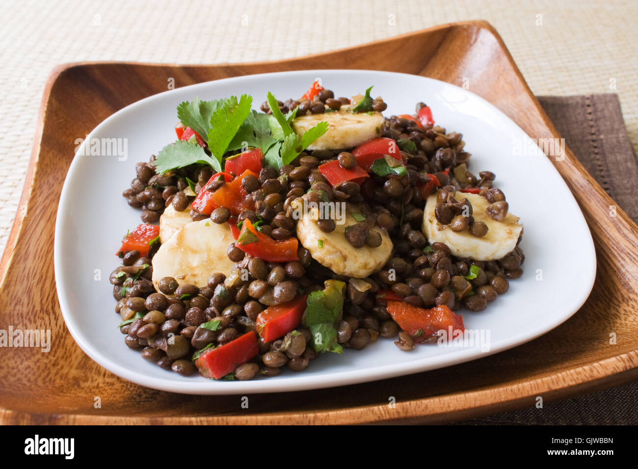 bananas lentils salad Stock Photo