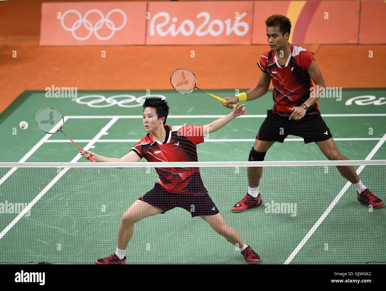 Rio De Janeiro, Brazil. 17th Aug, 2016. Indonesia's Ahmad Tontowi and ...