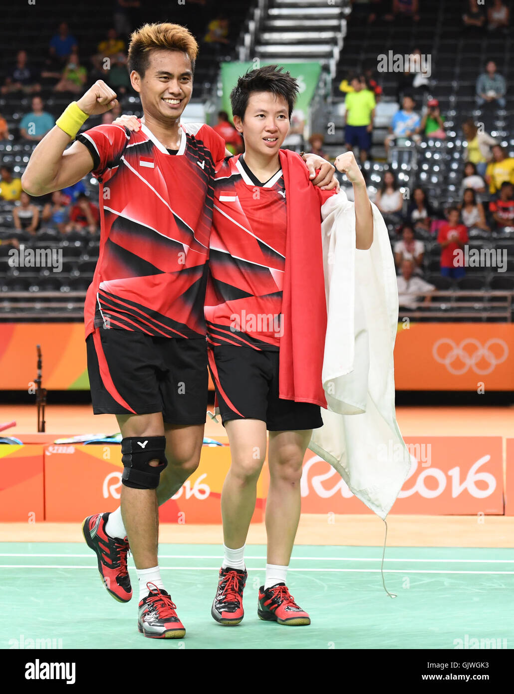 Rio De Janeiro, Brazil. 17th Aug, 2016. Indonesia's Ahmad Tontowi and ...