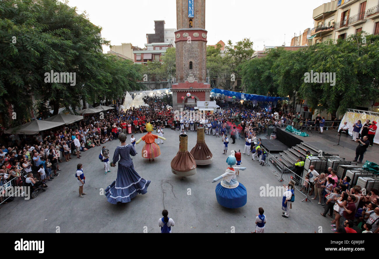 Barcelona Spain 17th Aug 2016 Festivities At The Placa De La