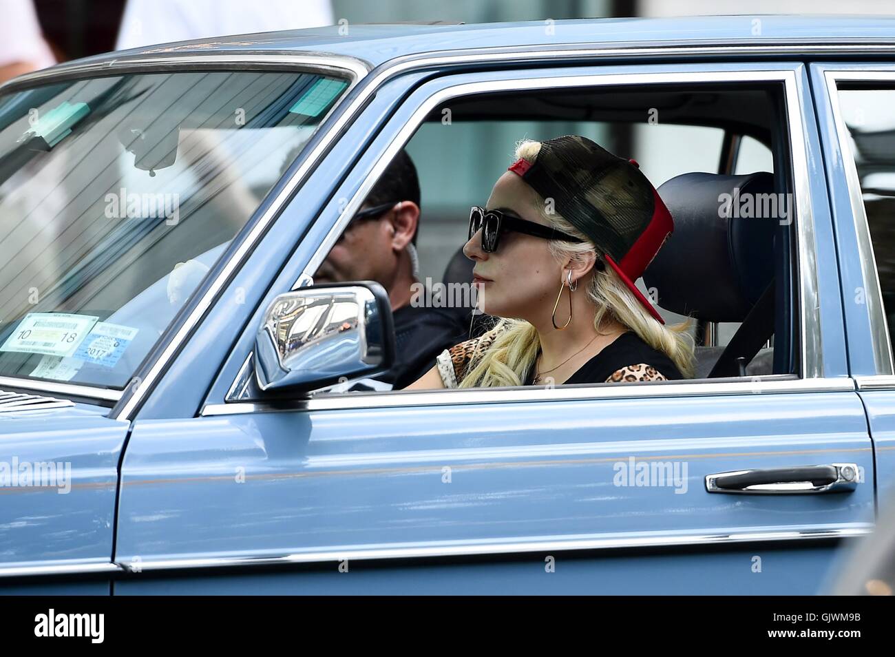 New York, NY, USA. 17th Aug, 2016. Lady Gaga, driving a vintage turbo  diesel Mercedes-Benz out and about for Celebrity Candids - WED, New York,  NY August 17, 2016. Credit: Steven Ferdman/Everett