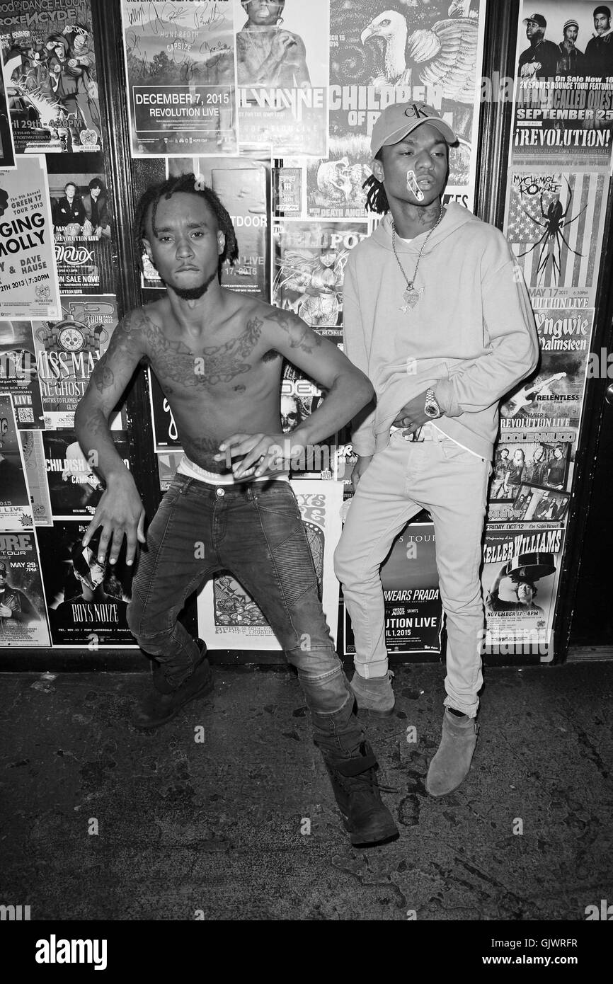 Fort Lauerdale, Florida, USA. 17th August, 2016. Swae Lee and Slim Jimmy of Rae Sremmurd pose for a portrait during 99 Jamz Uncensored at Revolution on August 17, 2016 in Fort Lauderdale, Florida. © MediaPunch Inc/Alamy Live News Stock Photo