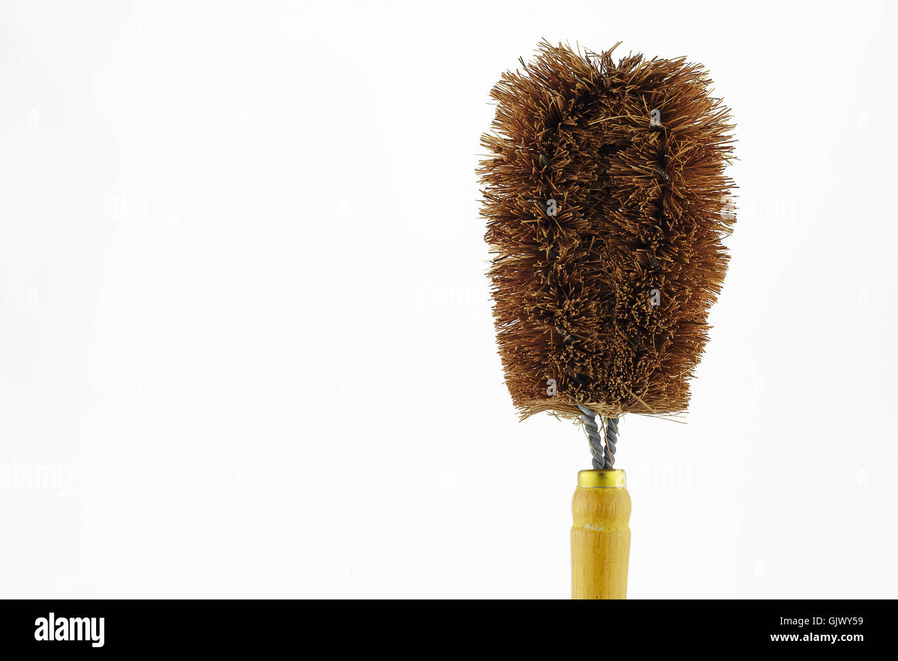 Wooden toilet brush isolated on white background Stock Photo - Alamy