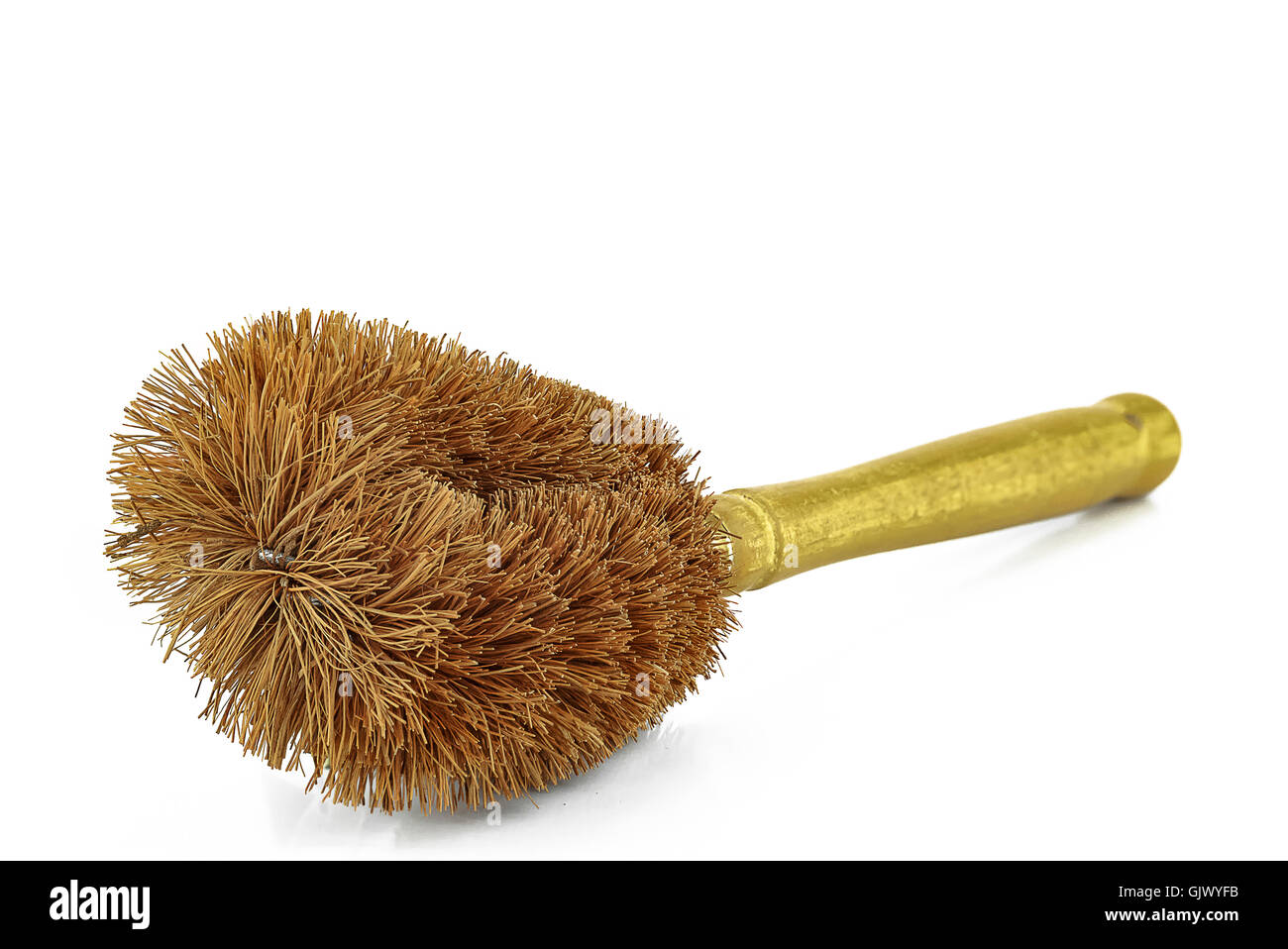 Wooden toilet brush isolated on white background Stock Photo - Alamy