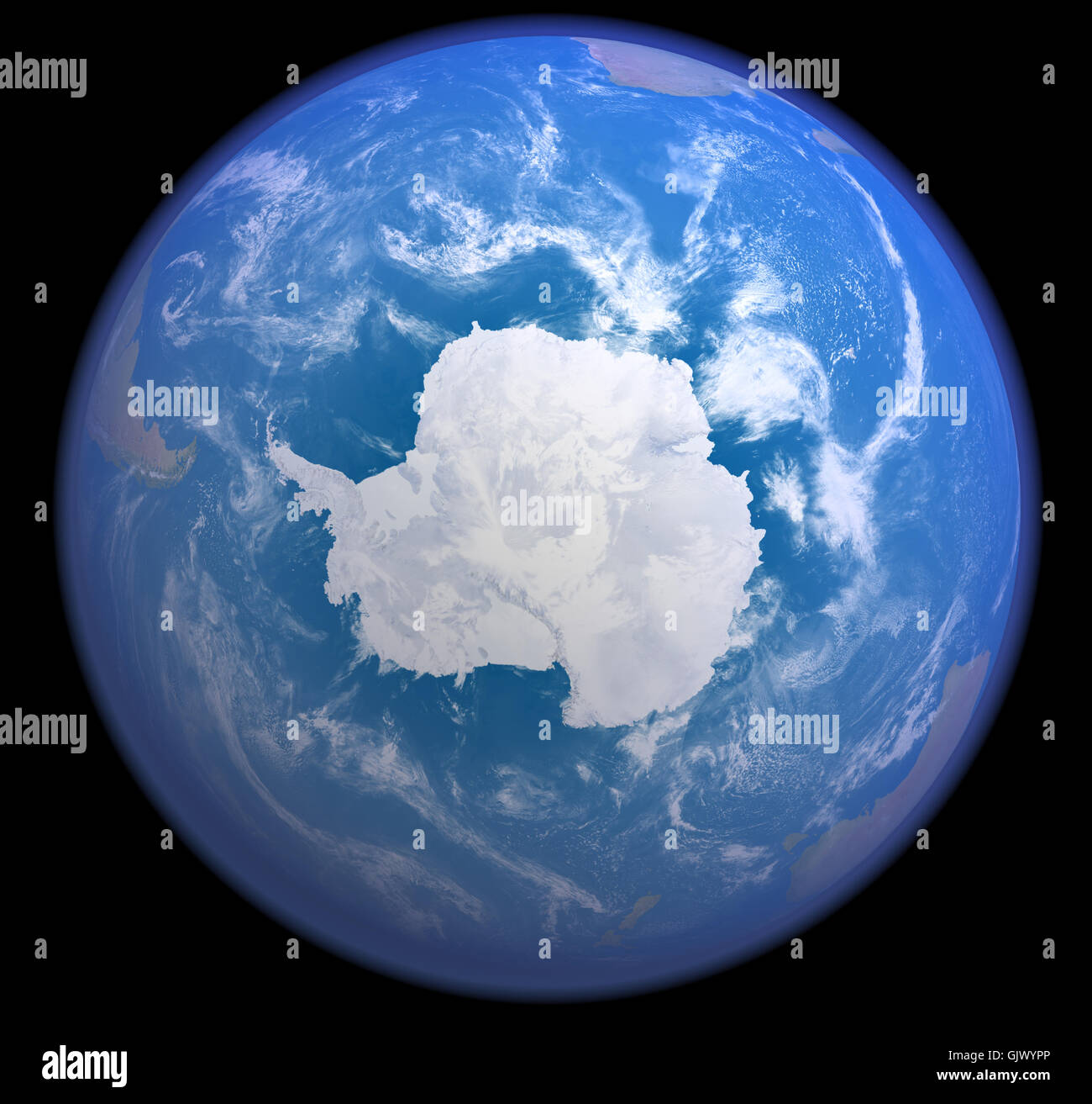 antarctica from space Stock Photo