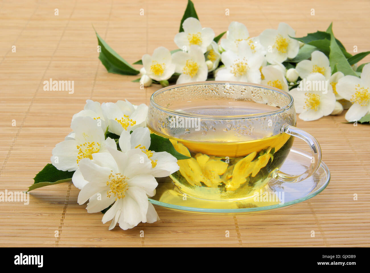 tea leaf bloom Stock Photo