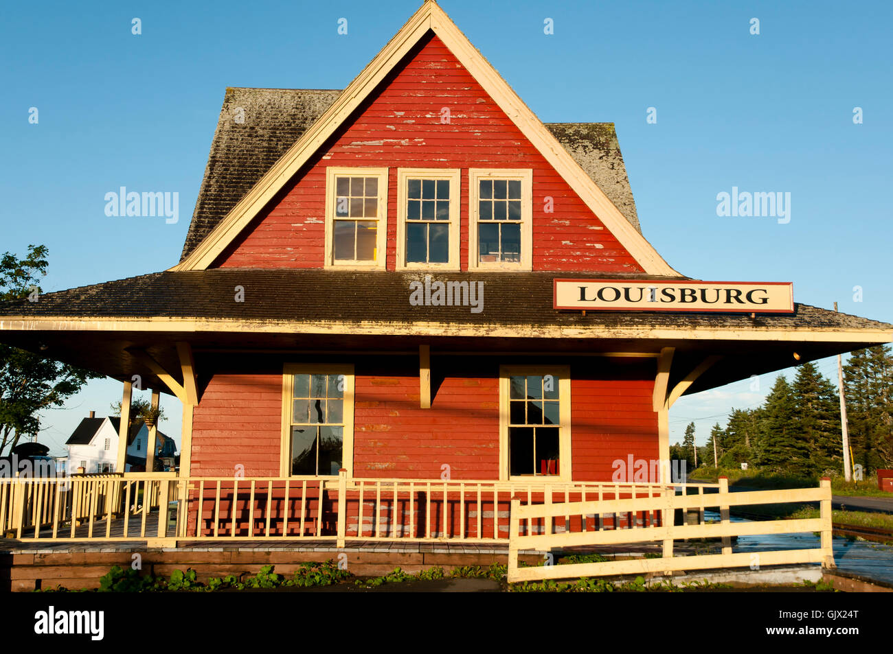 Wooden Building in Louisbourg - Nova Scotia - Canada Stock Photo
