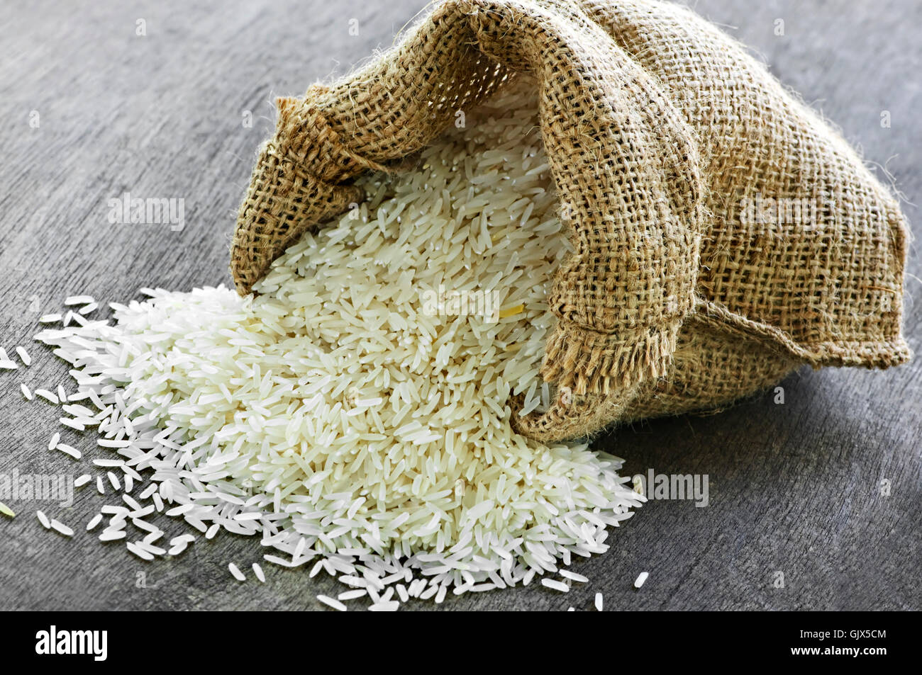 grain long sack Stock Photo