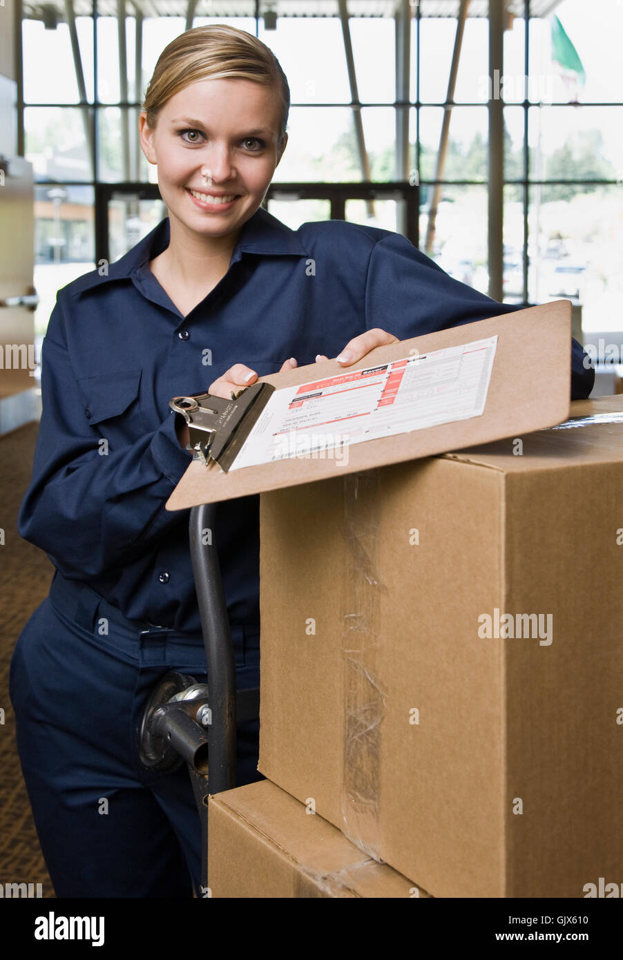 woman motion postponement Stock Photo