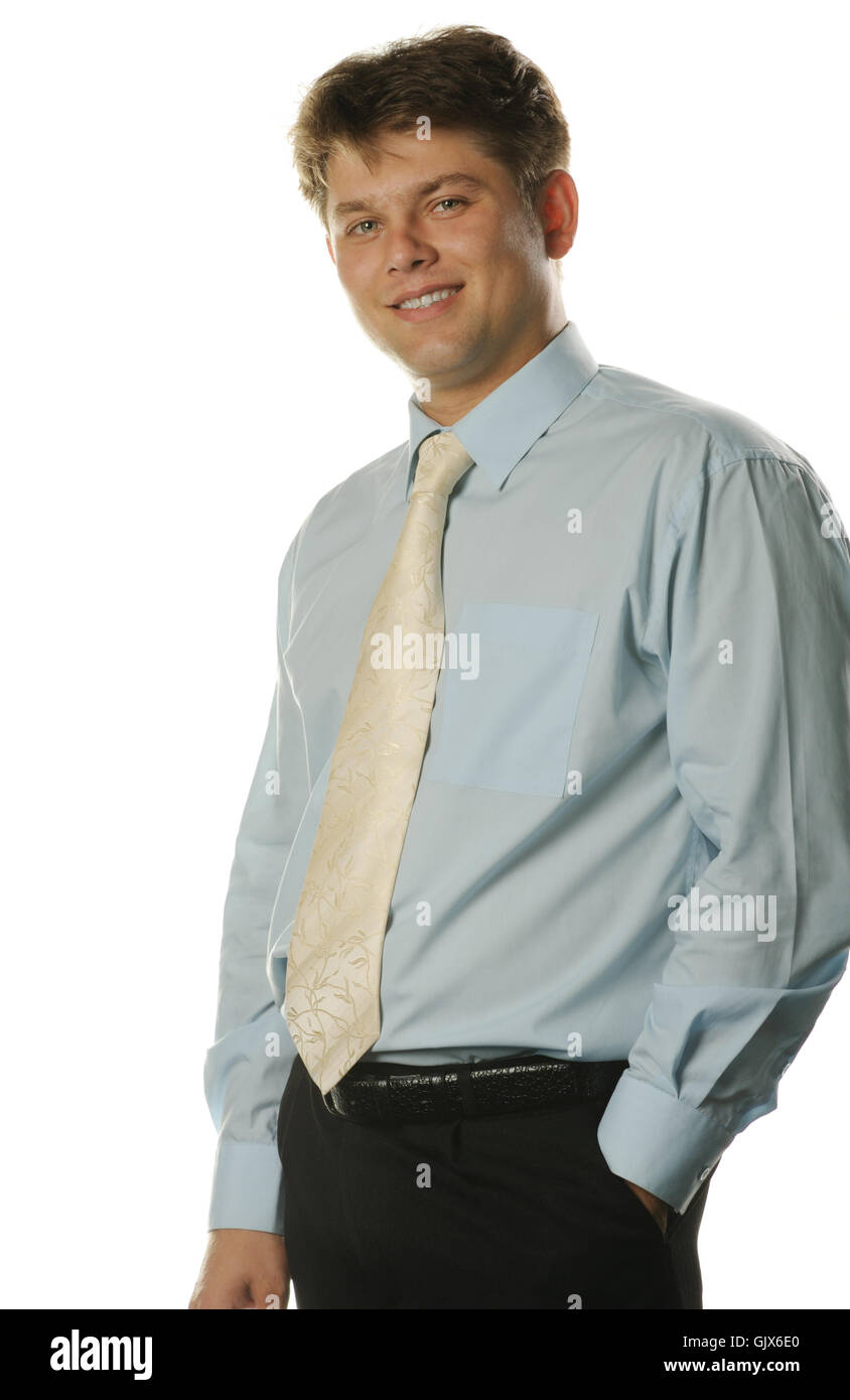 The young businessman isolated on a white background Stock Photo - Alamy