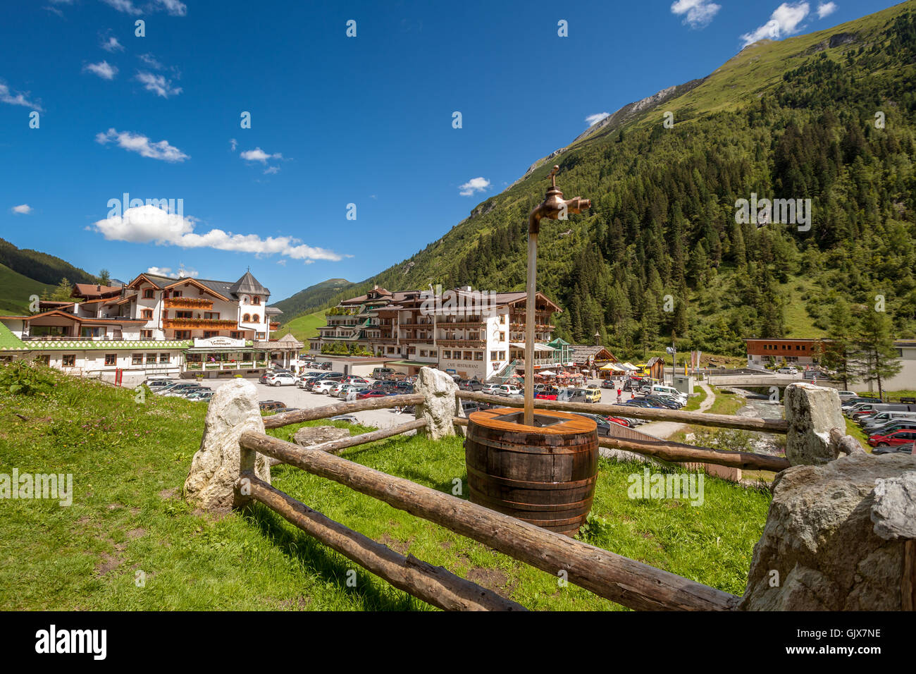 Natural spring water in Hintertux Austria Stock Photo