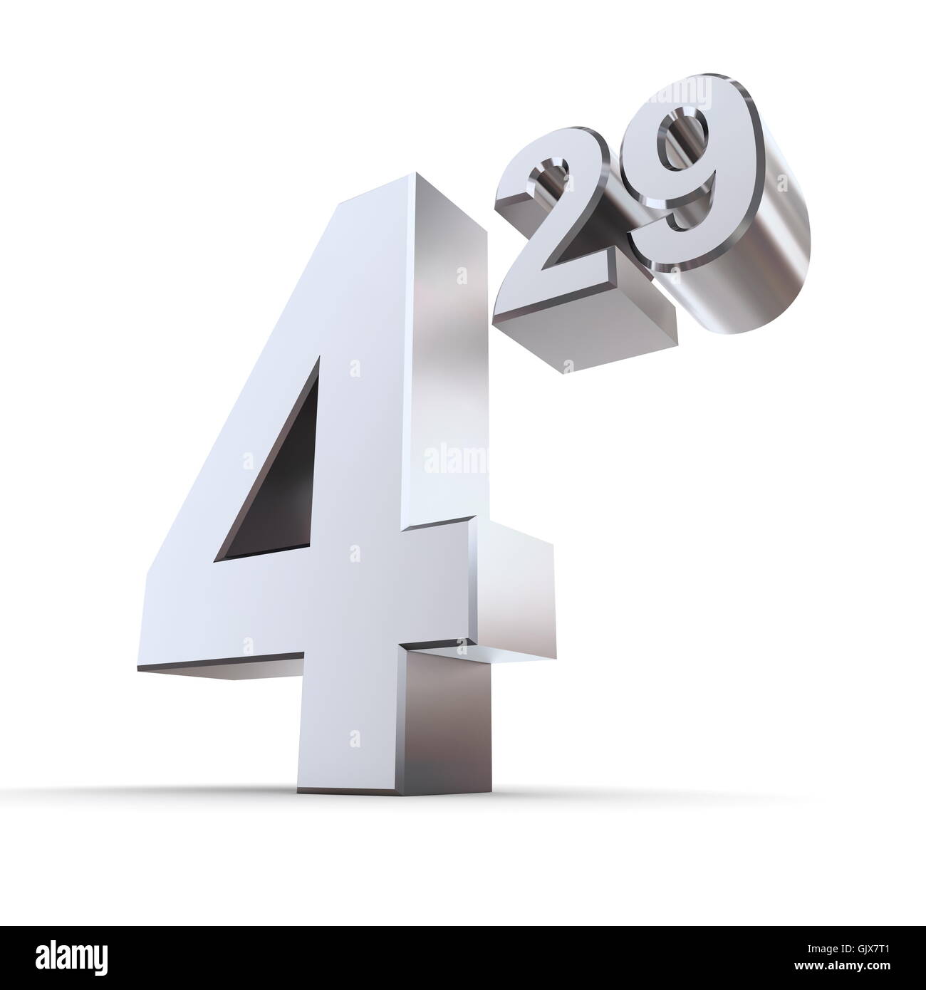 Solid Price Tag Number 4.29 - Shiny Silver-Chrome Stock Photo - Alamy