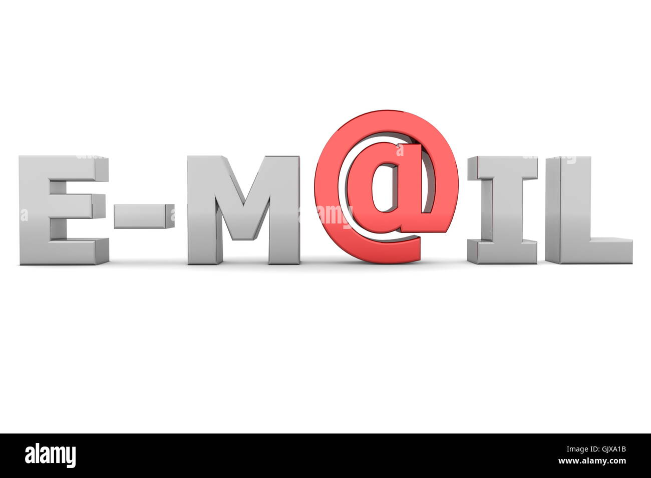 AT E-Mail - Grey and Red Stock Photo - Alamy