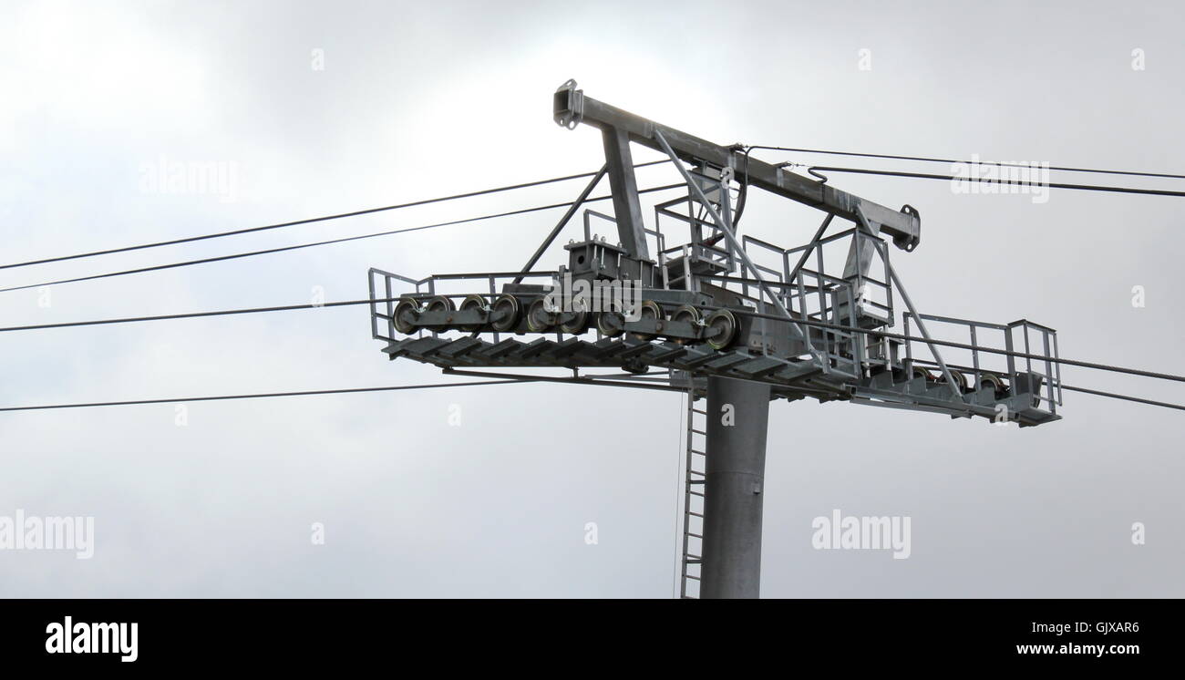 Ski lift structure Stock Photo - Alamy