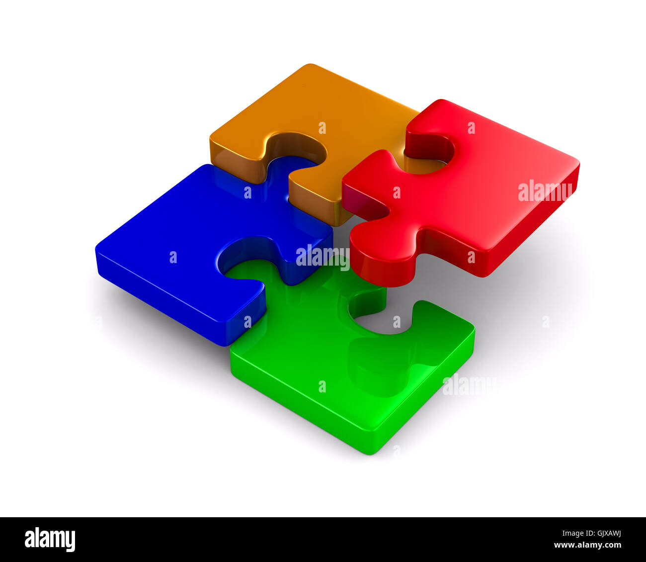 Puzzle on white background. Isolated 3D image Stock Photo - Alamy
