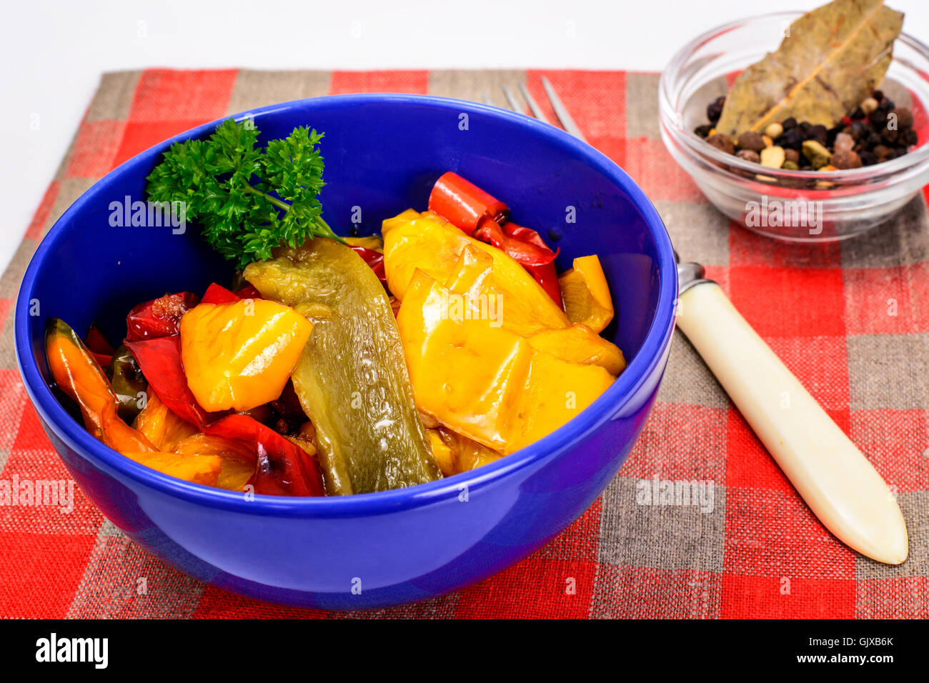 Sweet Peppers Grilled with Balsamic, Garlic Stock Photo Alamy