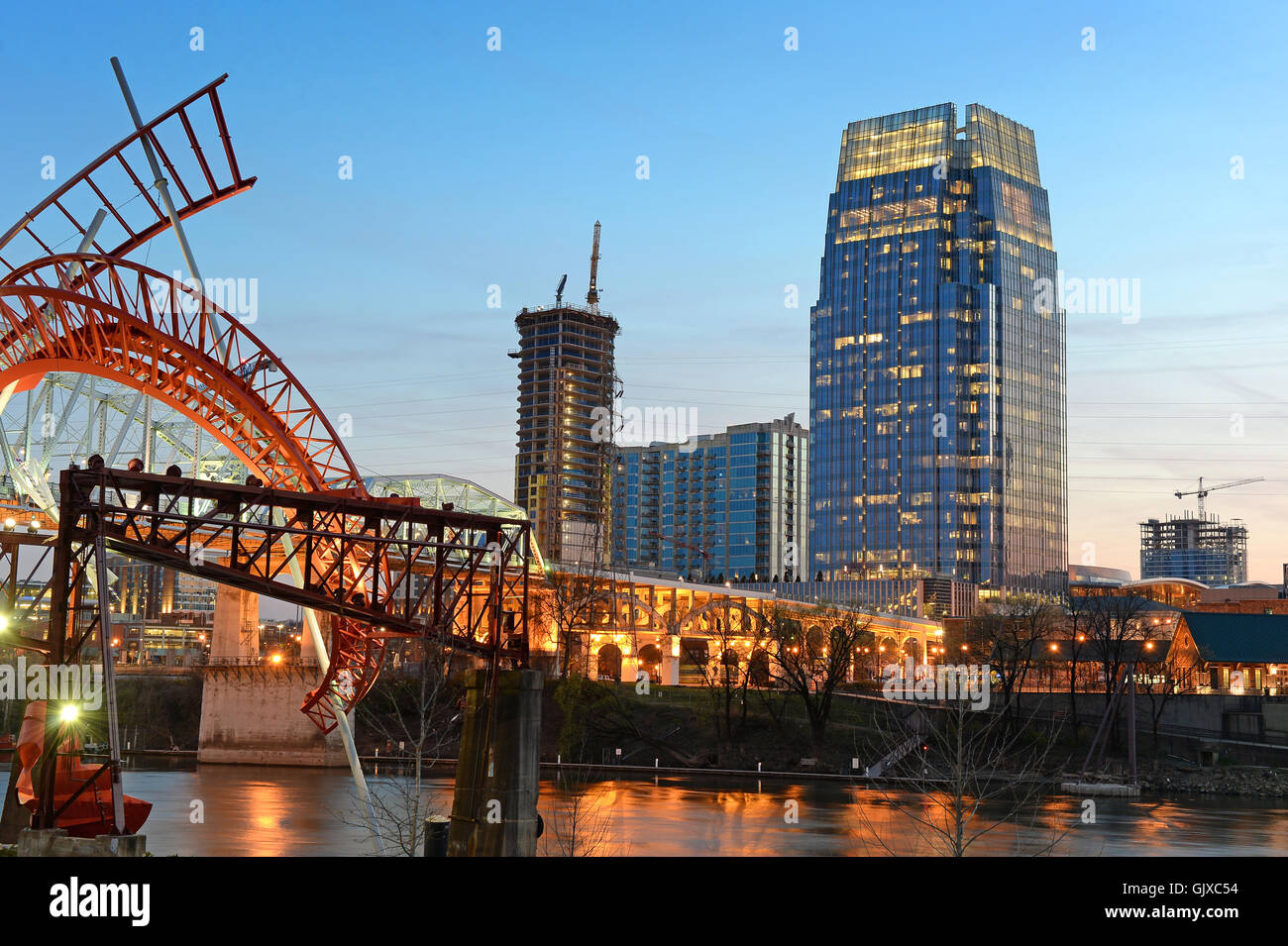 Detail of Nashville Tennessee at sunset Stock Photo