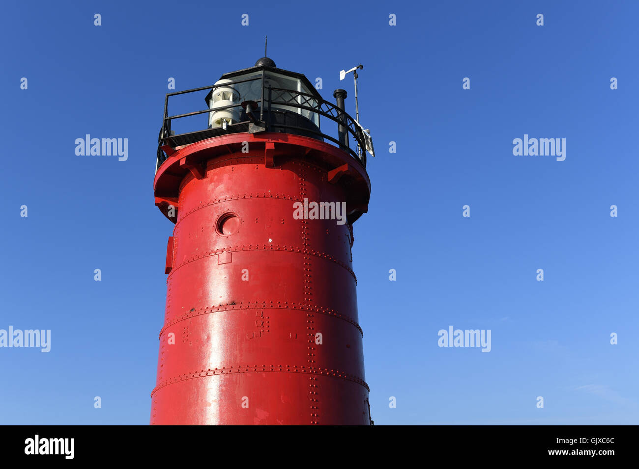 Lighthouse in South Haven Michigan during daytime Stock Photo