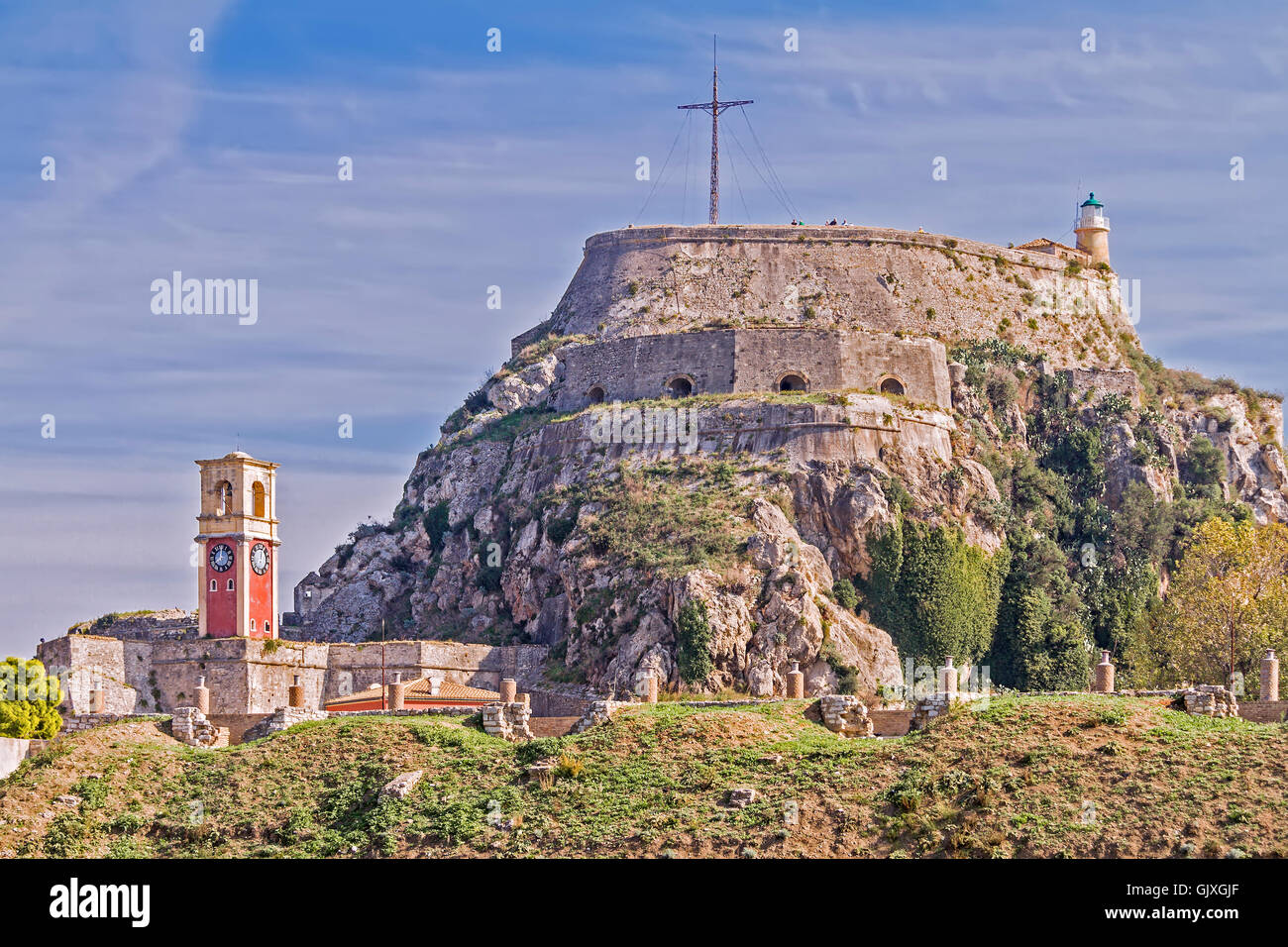 The Old Fortress Corfu Town Corfu Greece Stock Photo