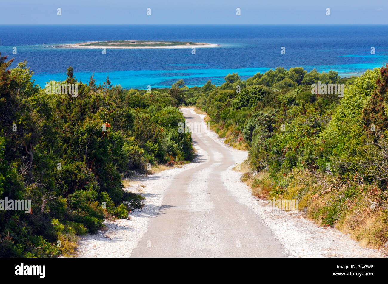 Road to the beach on Dugi otok Stock Photo