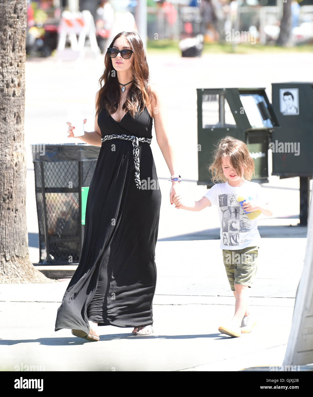 Megan Fox takes her son to the Farmers Market Featuring: Megan Fox, Noah Shannon Green Where: Los Angeles, California, United States When: 17 Apr 2016 Stock Photo